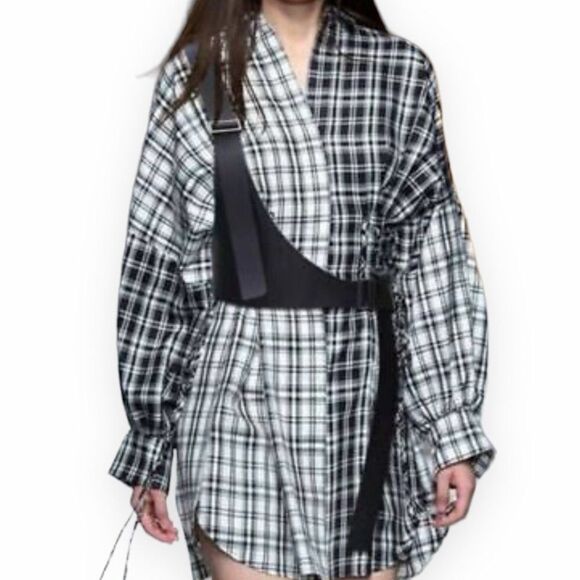 Black Asymmetric Single Shoulder Adjustable Harness Belt NEW - Picture 1 of 3